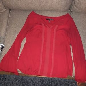Wine red sleeve blouse